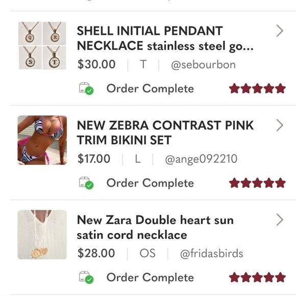 SHELL INITIAL PENDANT NECKLACE stainless steel gold plated E F G or H - Picture 12 of 12